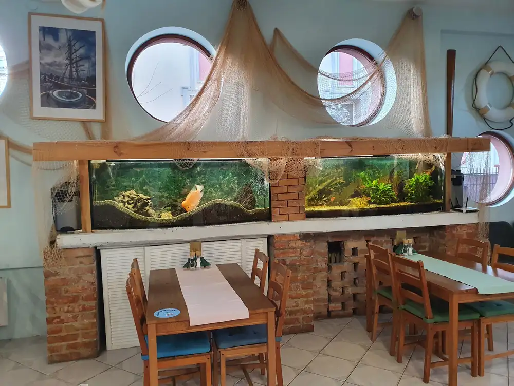 Ściana z akwariami